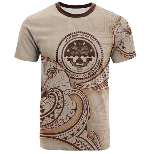 Federated States Of Micronesia T-Shirt Hibiscus Flowers Vintage Style