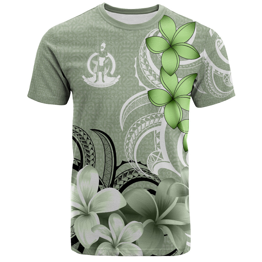 Vanuatu T-Shirt Custom Personalised Floral Spirit Sage Green