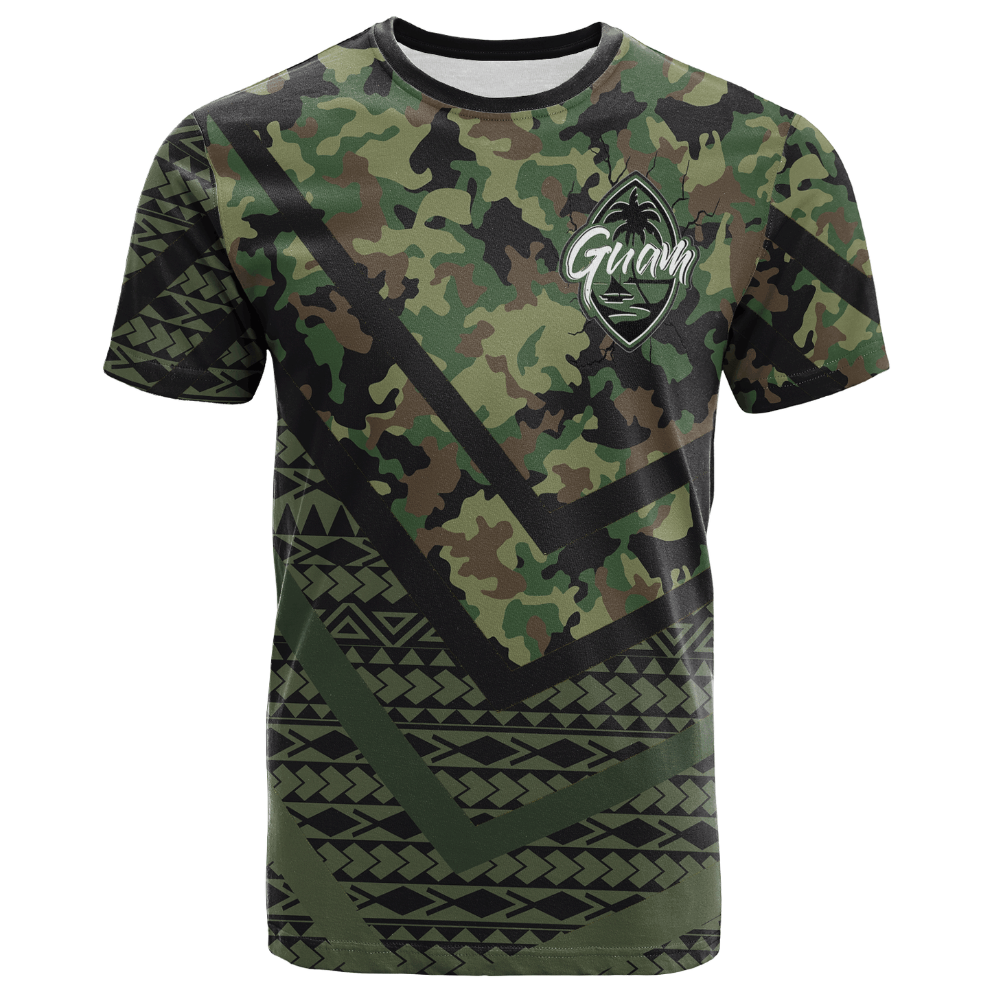 Guam T-Shirt - Custom Guam Camo Deluxe Polynesian Tattoo T-shirt