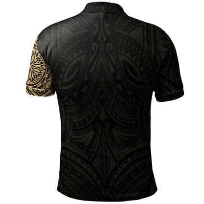 Polynesian Polo Shirt - Polynesian Flowers Tattoo Style
