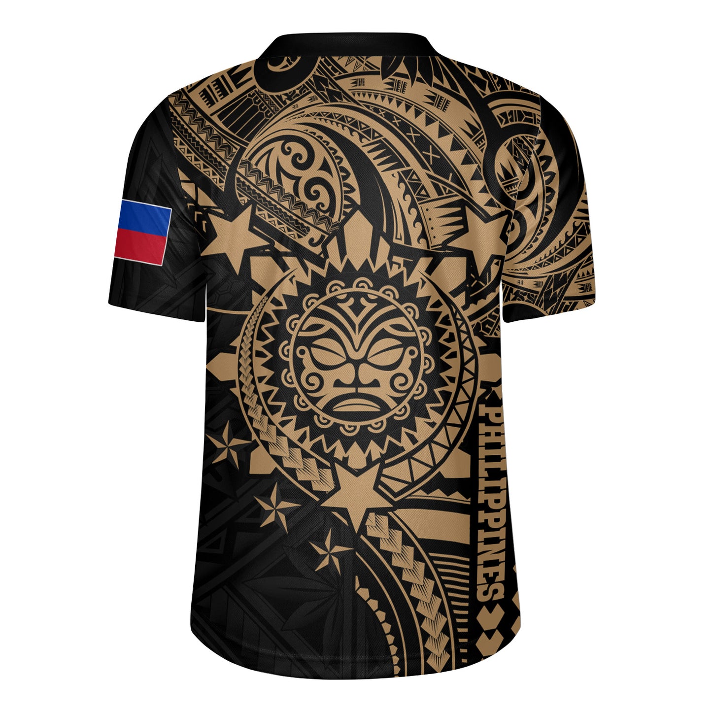 Philippines Filipinos Rugby Jersey - Proud To Be Filipino Tribal Sun Batok Gold Style