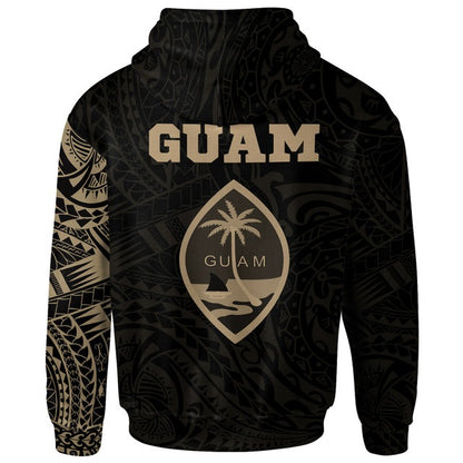 Guam Hoodie - Guam Coat Of Arms Polynesian Tattoo Style Special Version