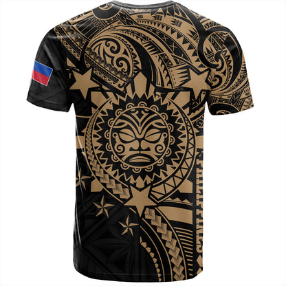 Philippines Filipinos T-Shirt - Proud To Be Filipino Tribal Sun Batok Gold Style