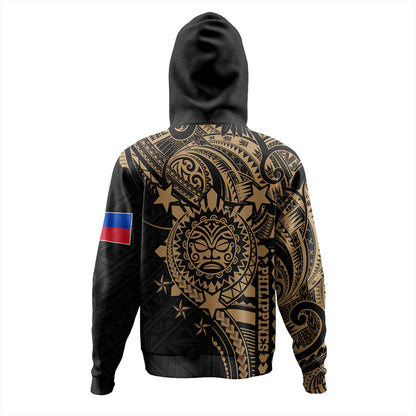 Philippines Filipinos Hoodie - Proud To Be Filipino Tribal Sun Batok Gold Style
