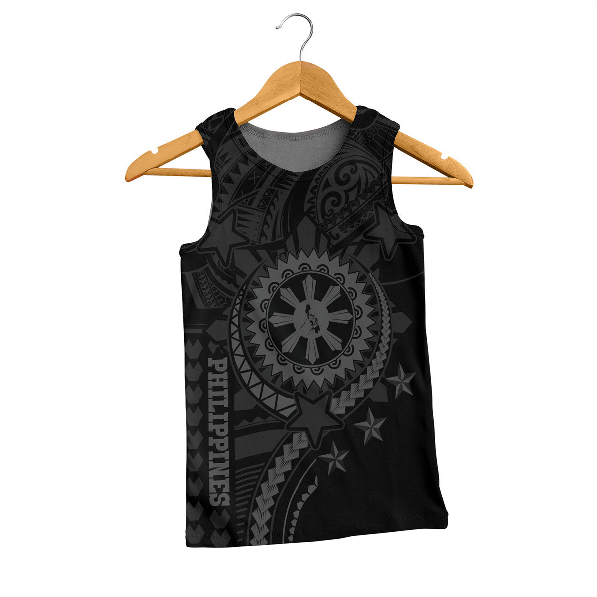 Philippines Filipinos Tank Top - Proud To Be Filipino Tribal Sun Batok Grey Style