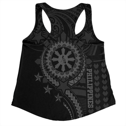 Philippines Filipinos Women Tank - Proud To Be Filipino Tribal Sun Batok Grey Style