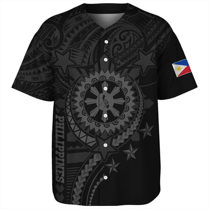 Philippines Filipinos Baseball Shirt - Proud To Be Filipino Tribal Sun Batok Grey Style