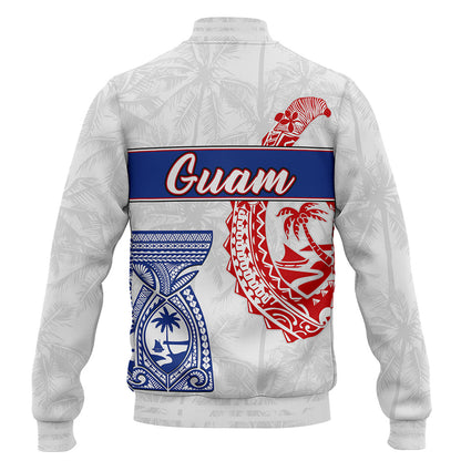 Guam Baseball Jacket Micronesian Hook And Latte Stone Tribal Classic