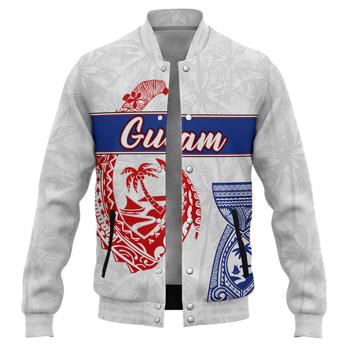 Guam Baseball Jacket Micronesian Hook And Latte Stone Tribal Classic