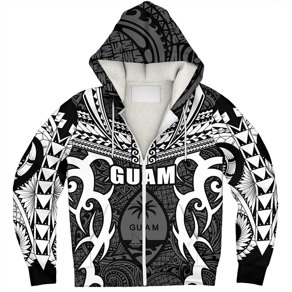 Guam Sherpa Hoodie Coat Of Arms Tribal Tattoo Concept