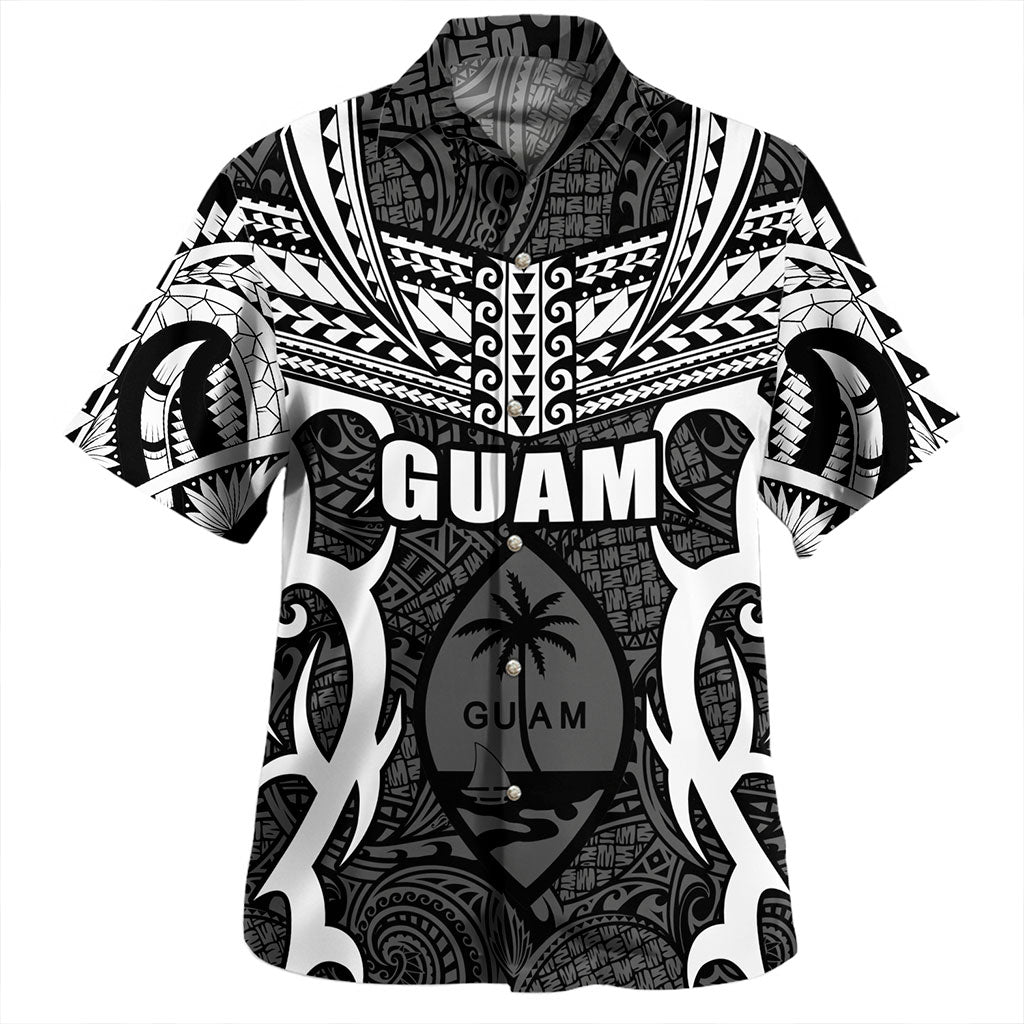 Guam Hawaiian Shirt Seat Tribal Island Coconut Tree Design