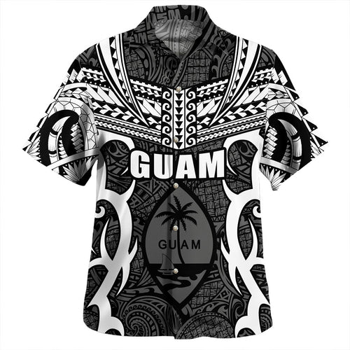 Guam Hawaiian Shirt Seat Tribal Island Coconut Tree Design