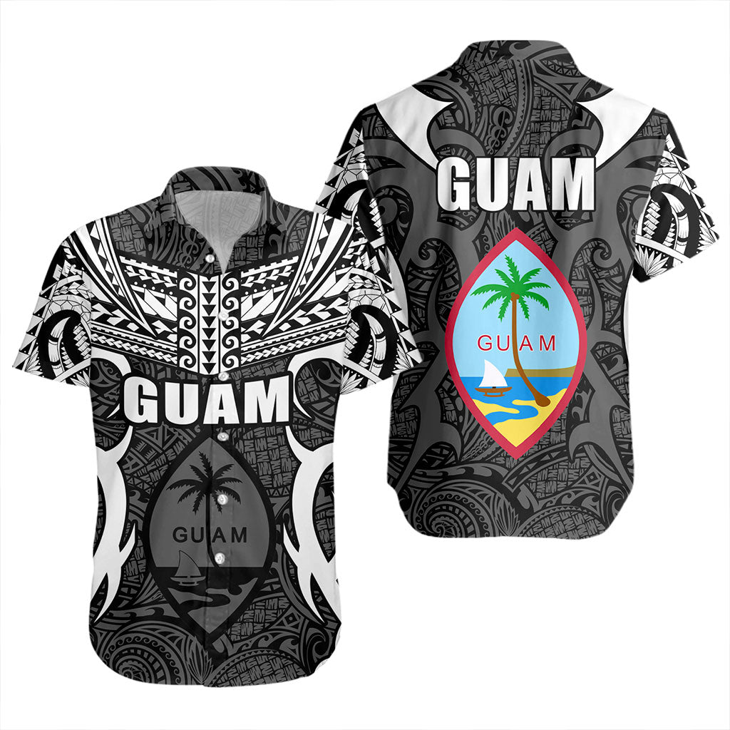 Guam Short Sleeve Shirt Coat Of Arms Tribal Tattoo Concept