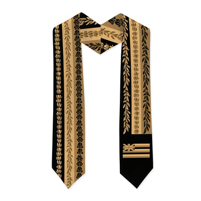 Hawaii Graduation Stole Aloha Flag With Flower Lie Beautiful Ver.1
