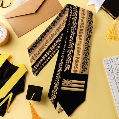 Hawaii Graduation Stole Aloha Flag With Flower Lie Beautiful Ver.1