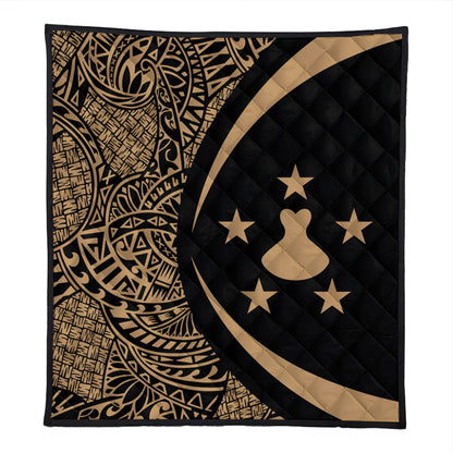 Austral Islands Premium Quilt Lauhala Gold Circle Style