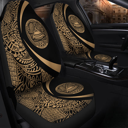 American Samoa Car Seat Covers Lauhala Gold Circle Style