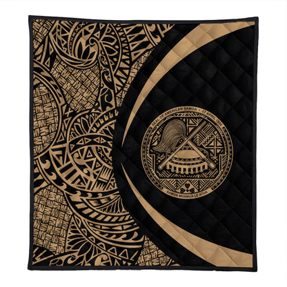 American Samoa Premium Quilt Lauhala Gold Circle Style