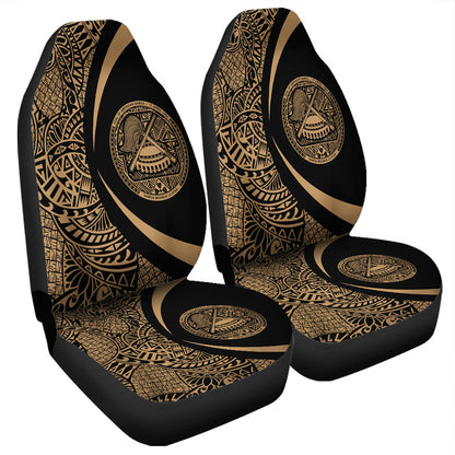 American Samoa Car Seat Covers Lauhala Gold Circle Style