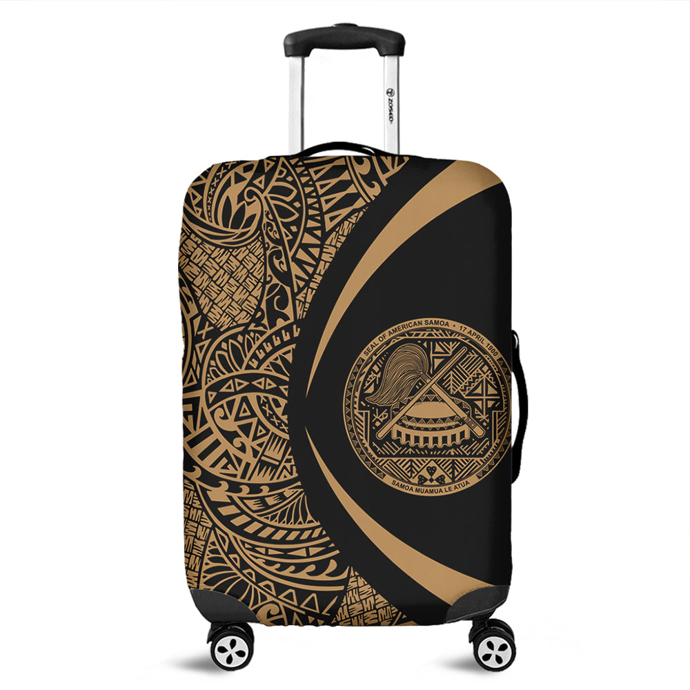 American Samoa Luggage Cover Lauhala Gold Circle Style