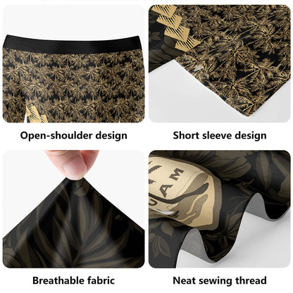 Guam Combo Short Sleeve Dress And Shirt Golden Coconuts