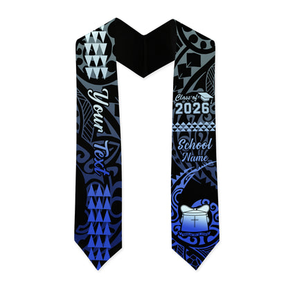 Tokelau Graduation Stole Custom Class 2026 Tribal Kakau Style