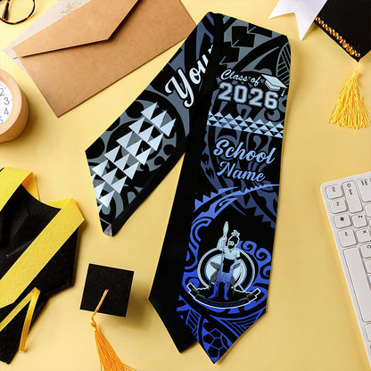 Vanuatu Graduation Stole Custom Class 2026 Tribal Kakau Style