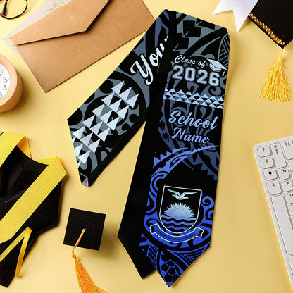 Kiribati Graduation Stole Custom Class 2026 Tribal Kakau Style