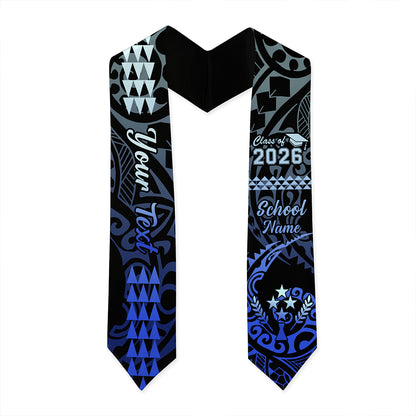 Kosrae Graduation Stole Custom Class 2026 Tribal Kakau Style