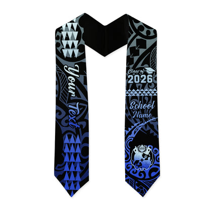 Tonga Graduation Stole Custom Class 2026 Coat Of Arms Kakau Style