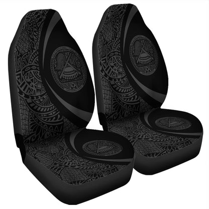 American Samoa Car Seat Covers Lauhala Gray Circle Style