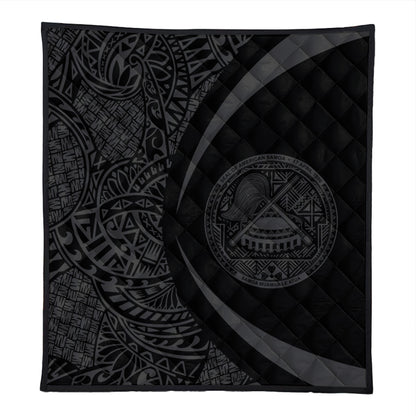 American Samoa Premium Quilt Lauhala Gray Circle Style