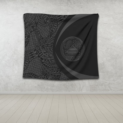 American Samoa Tapestry Lauhala Gray Circle Style