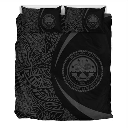 Federated States Of Micronesia Bedding Set Lauhala Gray Circle Style