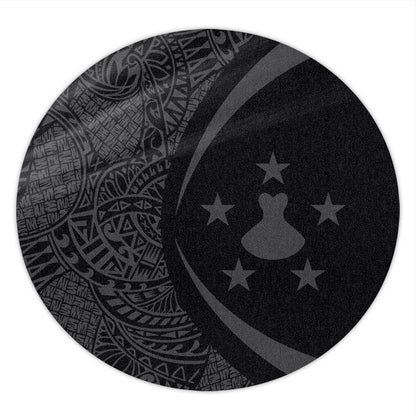 Austral Islands Round Rug Lauhala Gray Circle Style