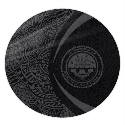 Federated States Of Micronesia Round Rug Lauhala Gray Circle Style