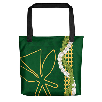 Hawaii Tote Bag Kanaka Maoli Puakenikeni Maile Flower Lei