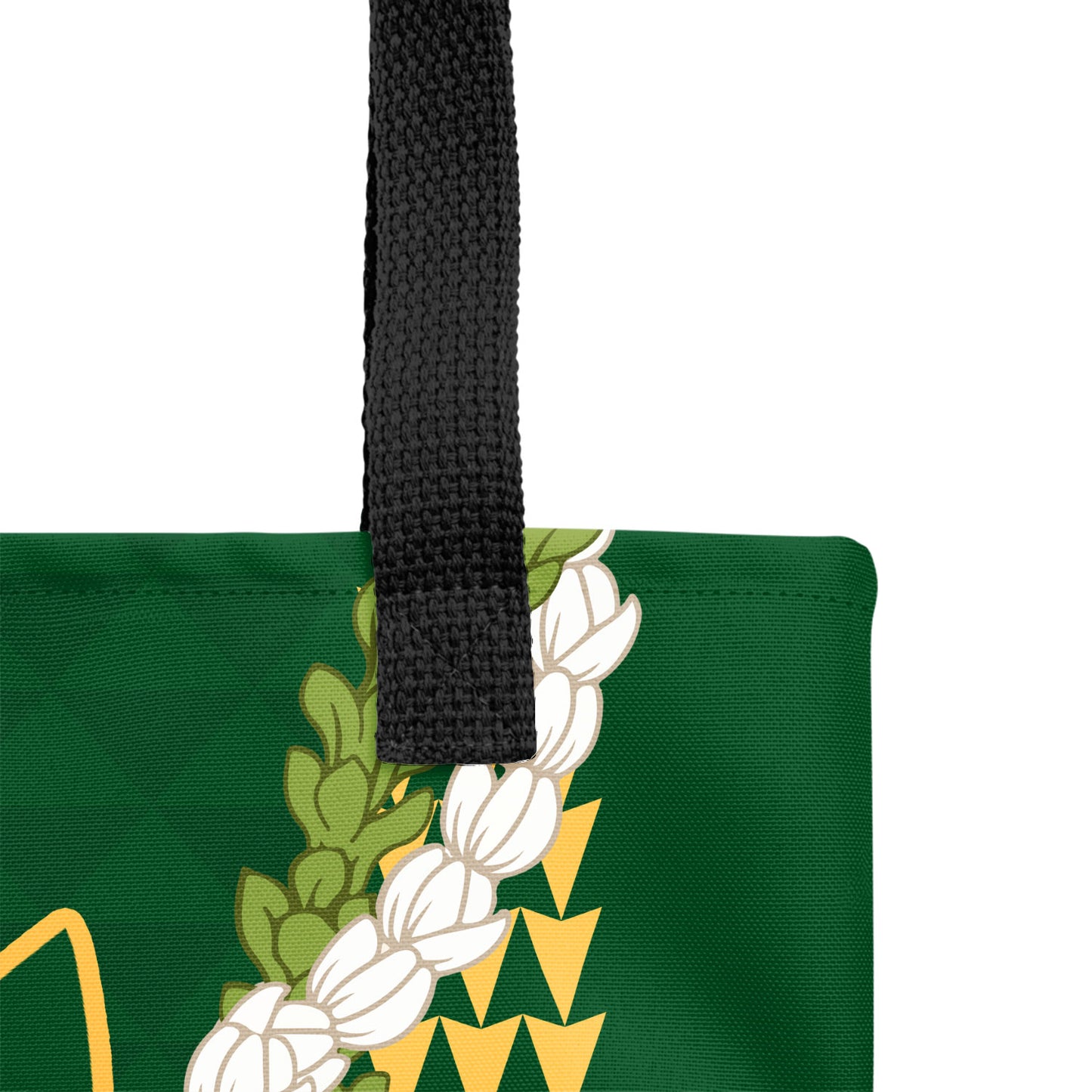 Hawaii Tote Bag Kanaka Maoli Puakenikeni Maile Flower Lei