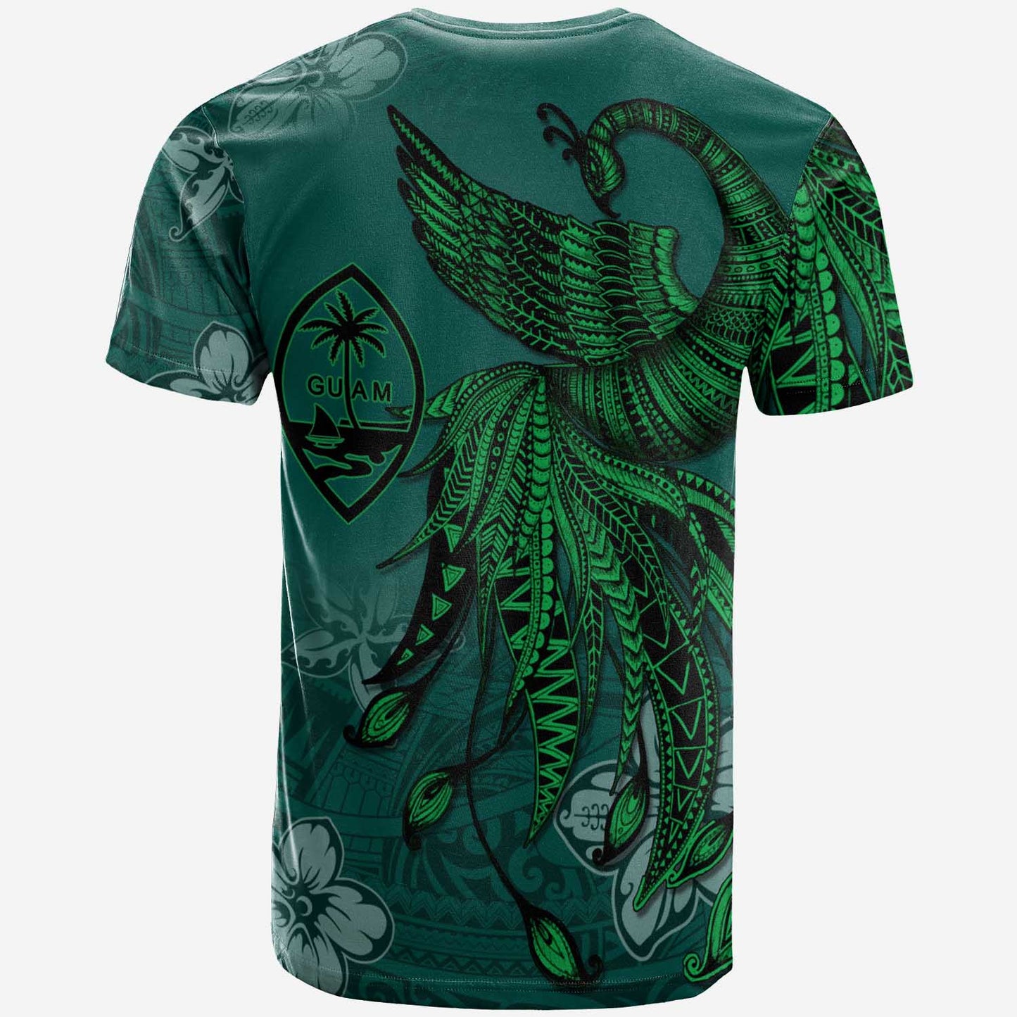 Guam Custom Personalised T-Shirt - Polynesian Phoenix Bird, Fairytales Bird Green