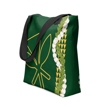 Hawaii Tote Bag Kanaka Maoli Puakenikeni Maile Flower Lei
