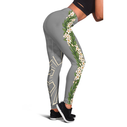 Philippines Filipinos Legging Sampaguita Flower Sun Pattern Island Style