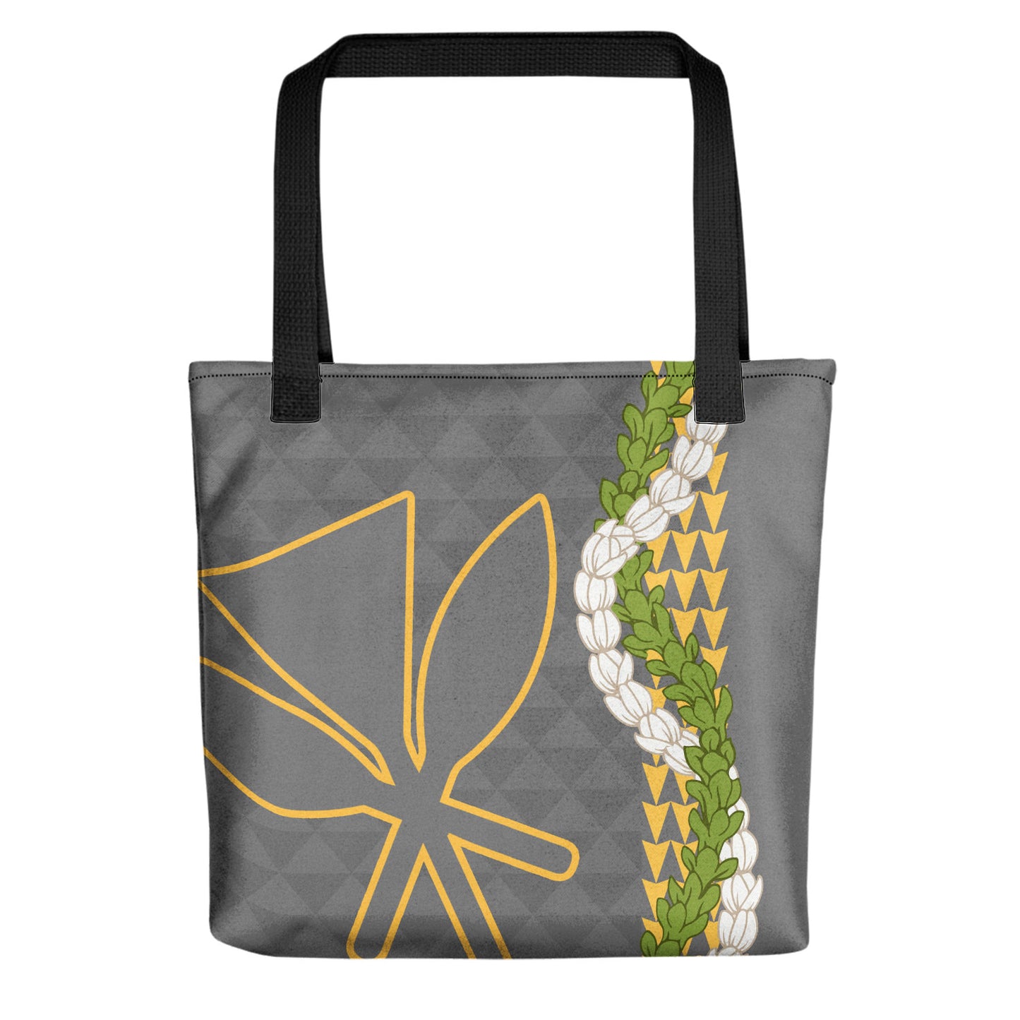 Hawaii Tote Bag Kanaka Maoli Puakenikeni Maile Flower Lei