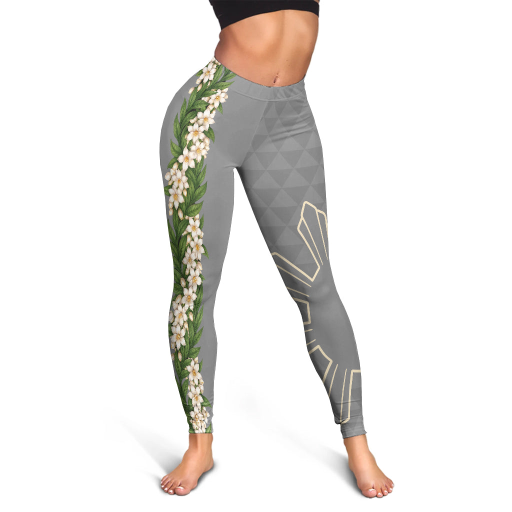 Philippines Filipinos Legging Sampaguita Flower Sun Pattern Island Style
