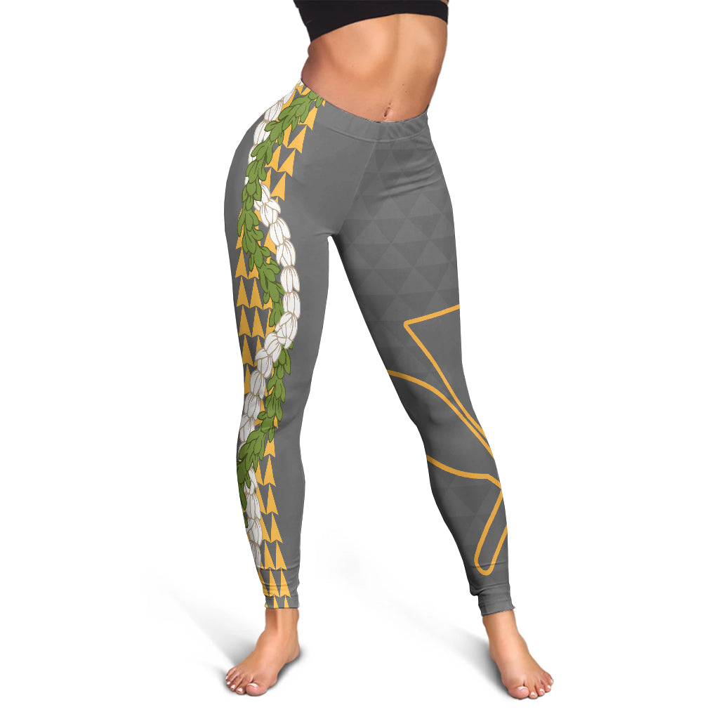 Hawaii Legging Kanaka Maoli Puakenikeni Maile Flower Lei