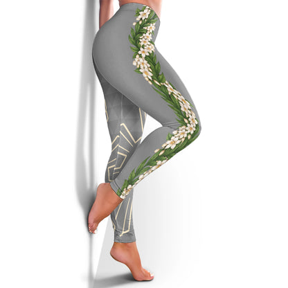 Philippines Filipinos Legging Sampaguita Flower Sun Pattern Island Style