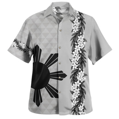 Philippines Filipinos Hawaiian Shirt Sampaguita Flower Sun Pattern Island Style Ver.1