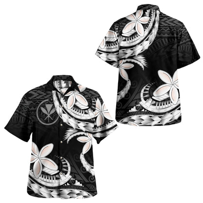 Hawaii Kanaka Maoli Combo Short Sleeve Dress And Shirt Polynesian Patterns Plumeria Flowers Special Style