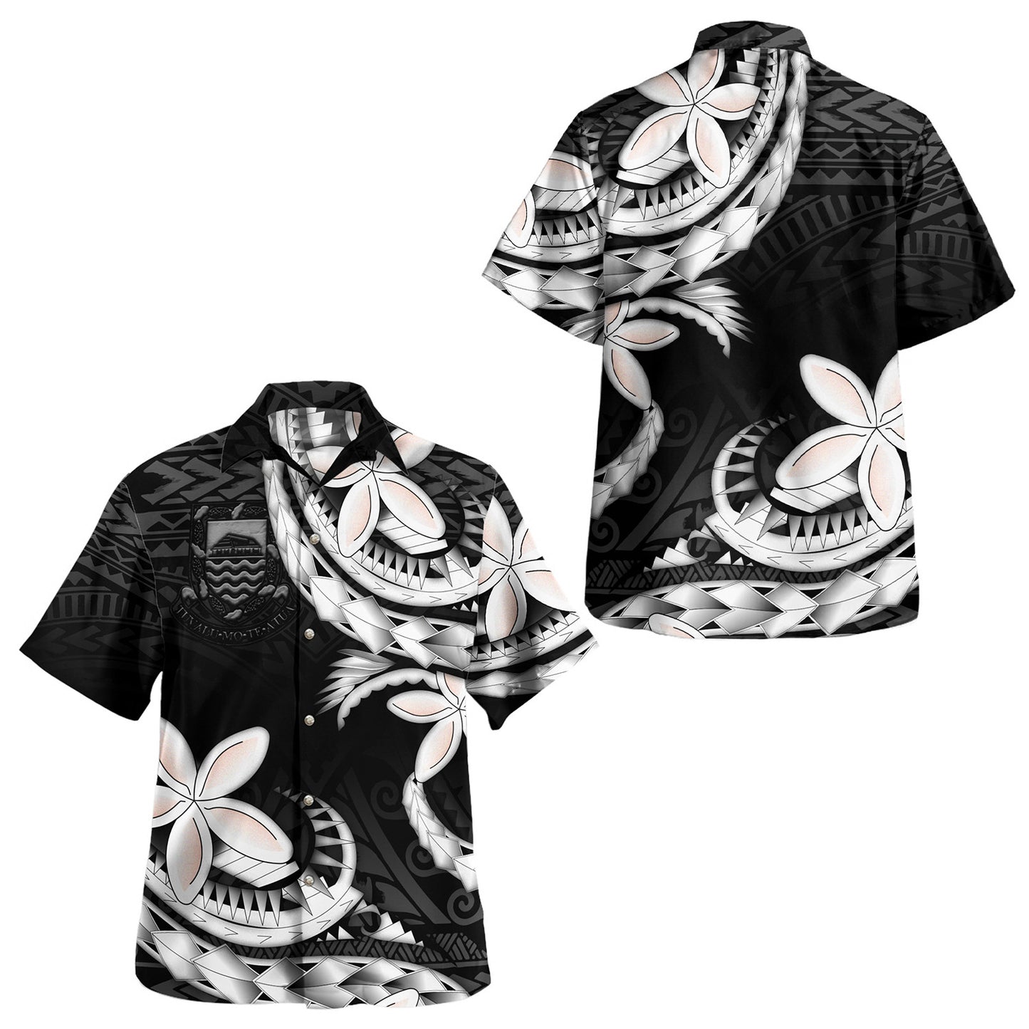 Tuvalu Combo Puletasi And Shirt Polynesian Patterns Plumeria Flowers Special Style