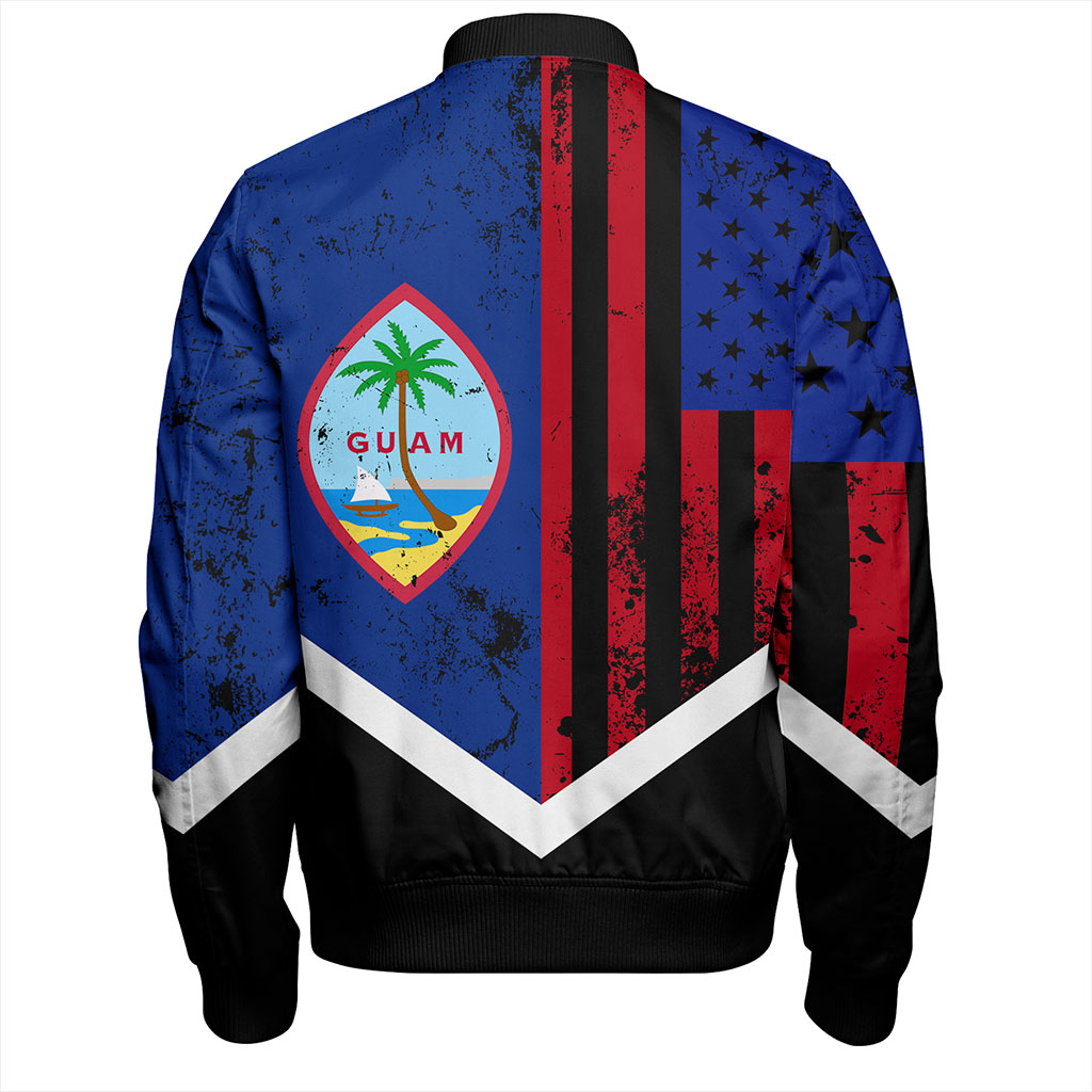 Guam Bomber Jacket Flag And American Half Concept Brush Style