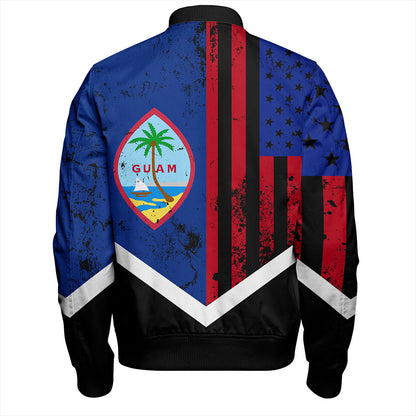 Guam Bomber Jacket Flag And American Half Concept Brush Style